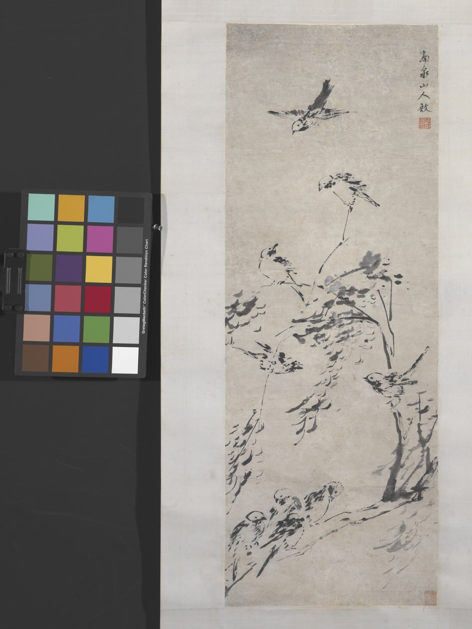 9 oiseaux sur des branches - Yu Zhang
