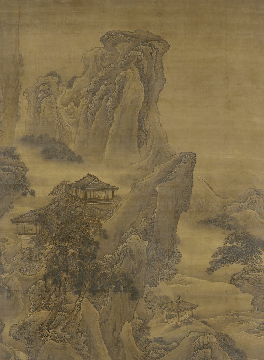 Rivière brumeuse et falaises en couches, dynastie Ming (encre et couleur sur soie) - Yuan Jiang