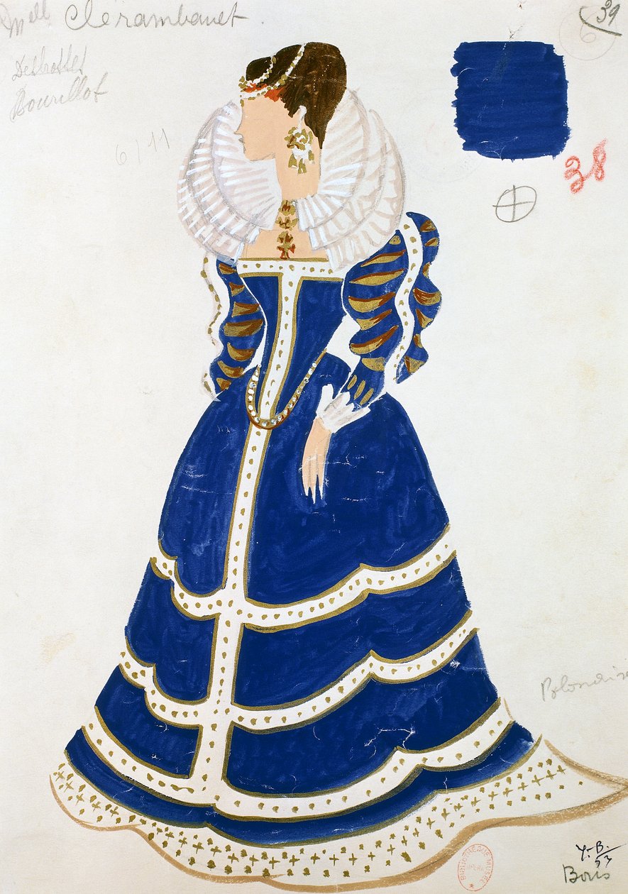 Dame polonaise, croquis de costume par Yves Bonnat - Yves Bonnat