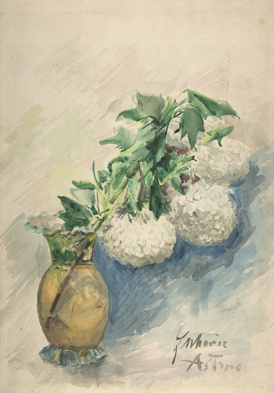 Fleurs blanches dans un vase, vers 1884-1904 - Zacharie Astruc