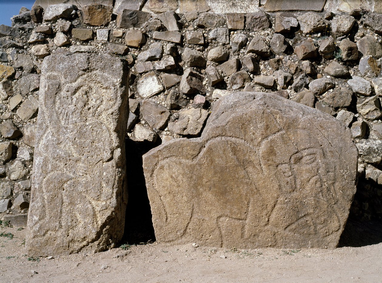 Vue de stèles de danzantes - Zapotec Zapotec