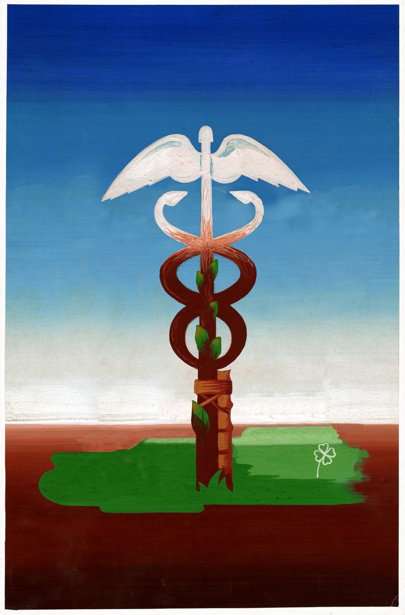 Un caducée, vers 1930 - . .