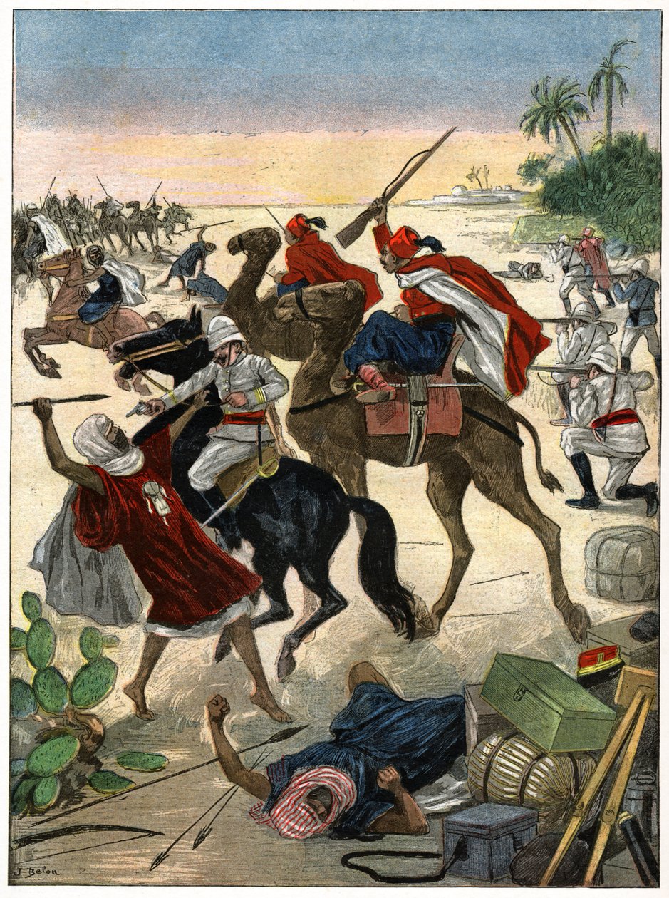 Bataille dans le Sahara - . .