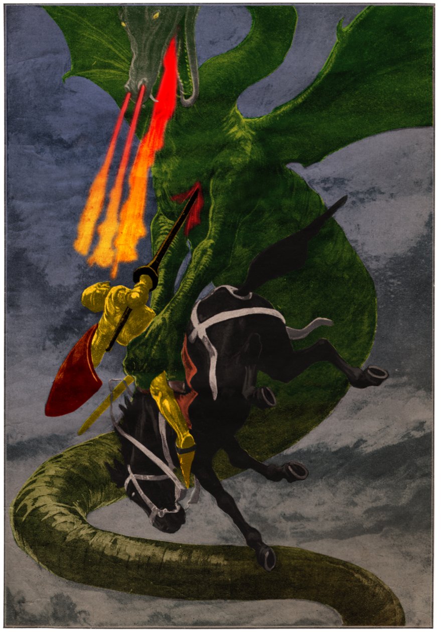 Chevalier et dragon - . .