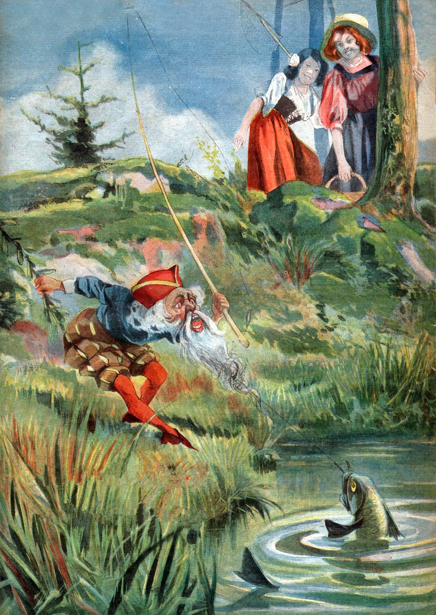 Blanche-Neige et Rose Pompon. vers 1910 (gravure) - . .