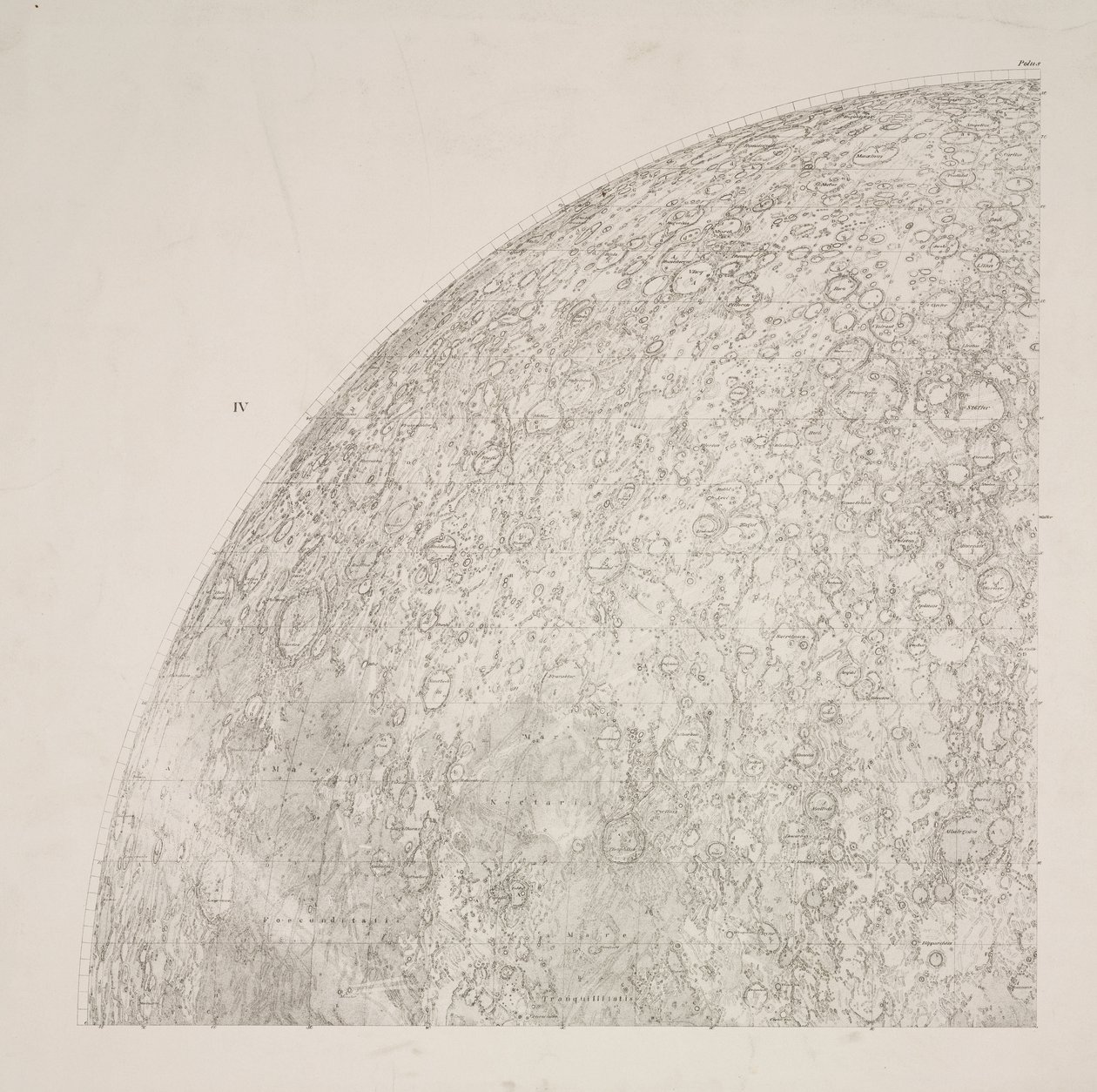 Quadrant sud-est de la carte lunaire de Beer & Madler - John Pardon