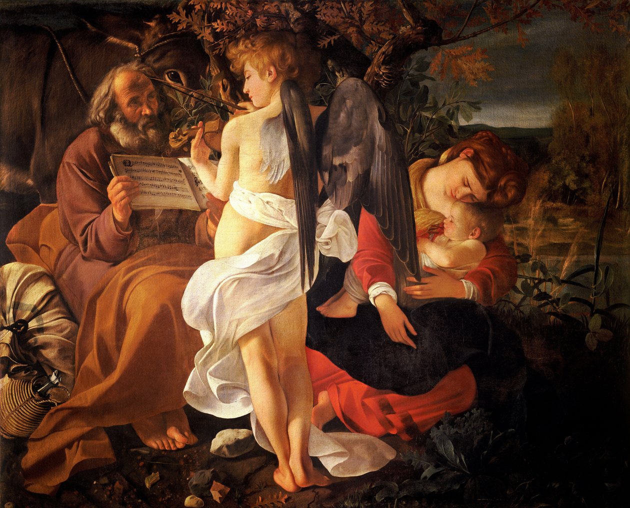 Repos pendant la fuite en Égypte - Michelangelo Merisi da  Caravaggio
