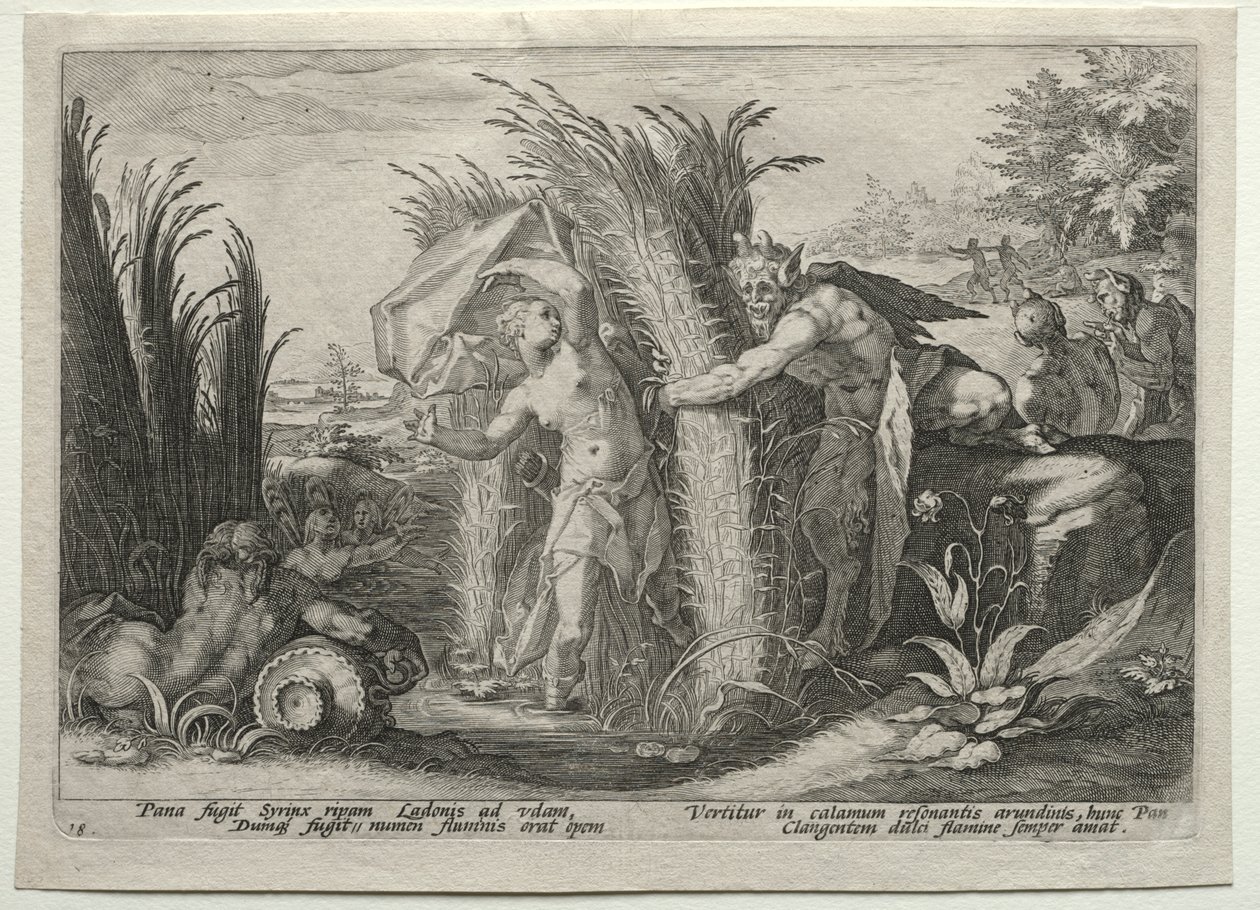 Pan poursuivant Syrinx - after Hendrick Goltzius