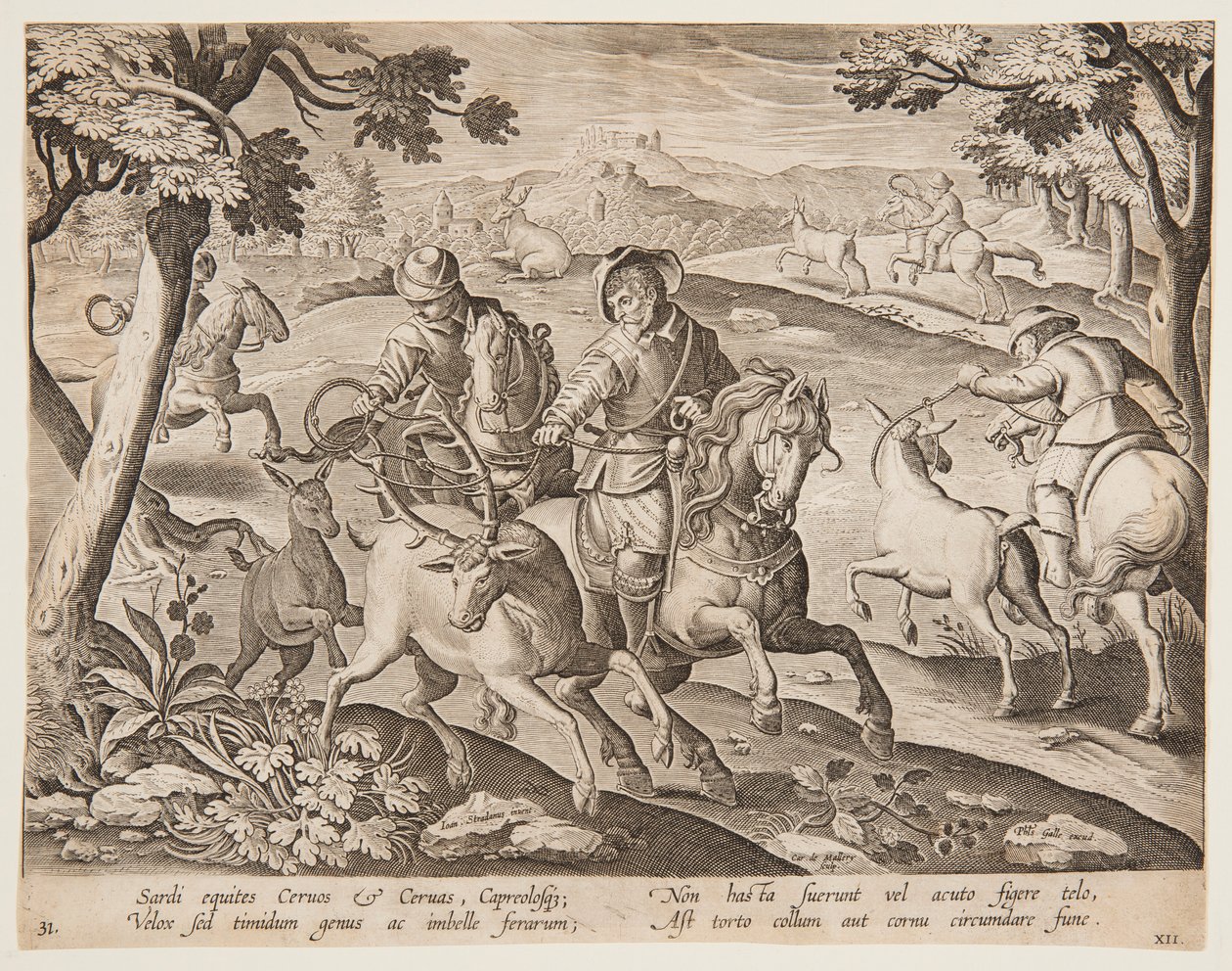 Piégeage de Cerfs - after Jan van der Straet, called Stradanus