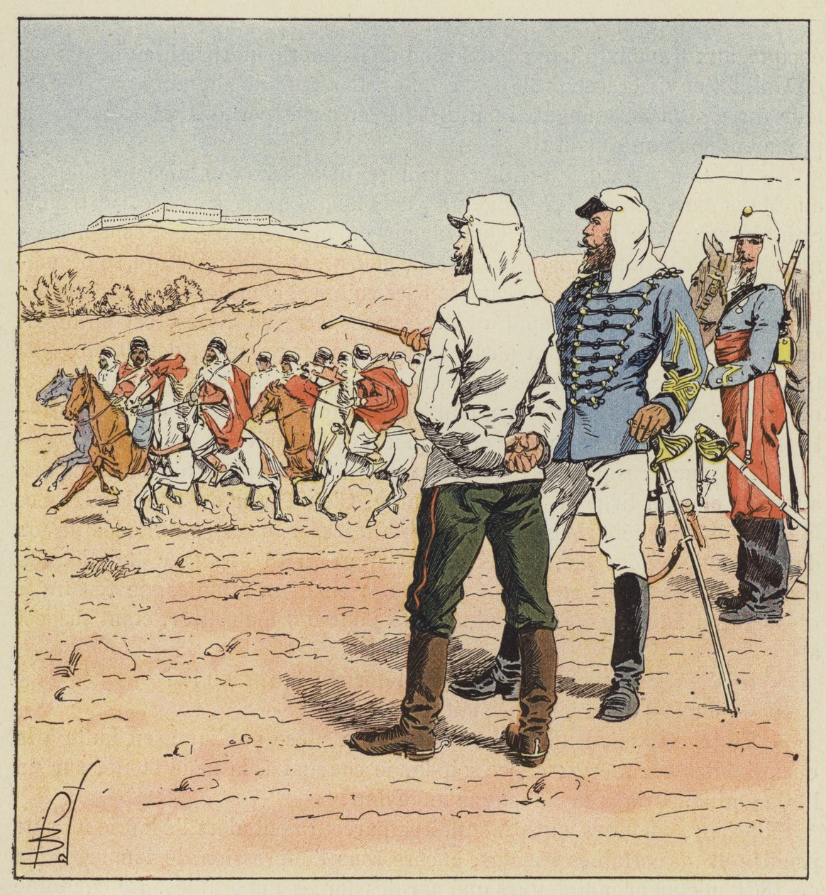 Le capitaine Kouropatkine en Algérie - after Louis Charles Bombled