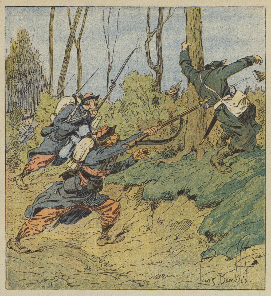 Zéphyrs poursuivant les Prussiens - after Louis Charles Bombled