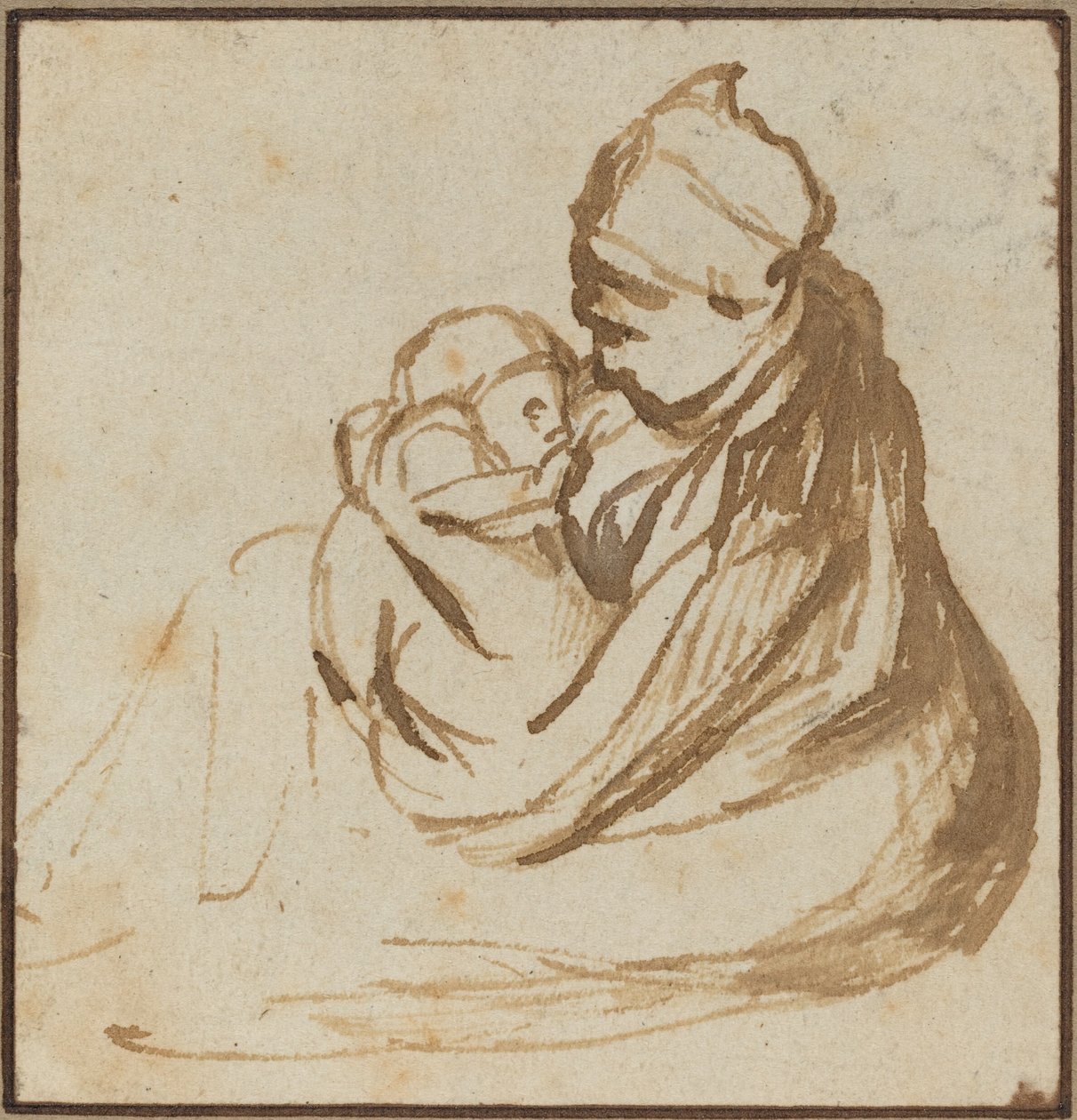 Mère et enfant - after Rembrandt van Rijn