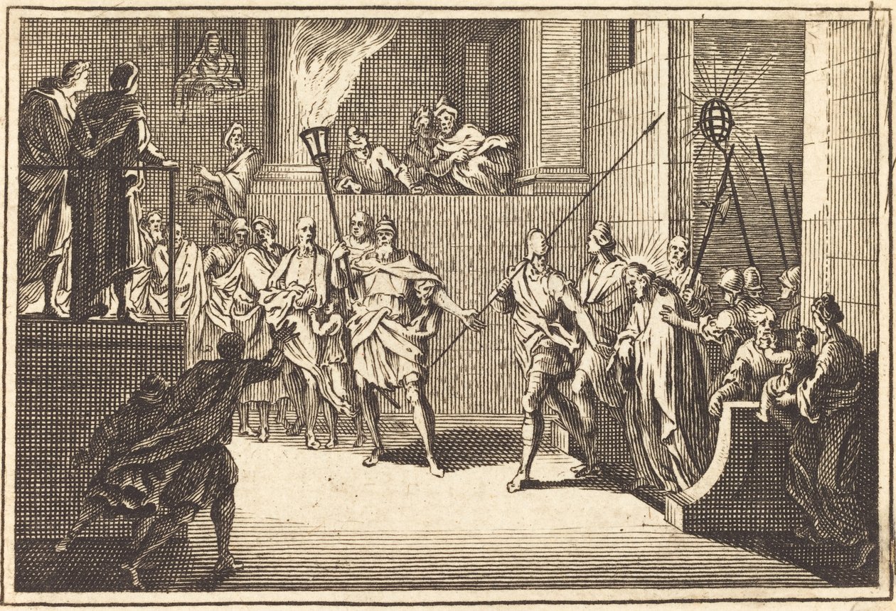 Christ devant Anne - after Sébastien Le Clerc I