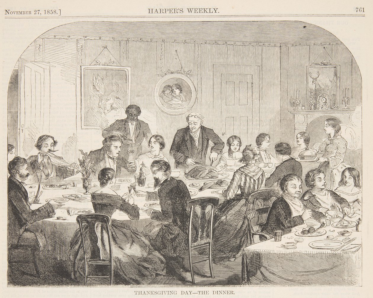 Jour de Thanksgiving – Le dîner - after Winslow Homer