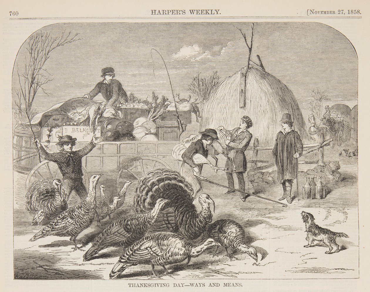 Jour de Thanksgiving – Moyens et méthodes - after Winslow Homer