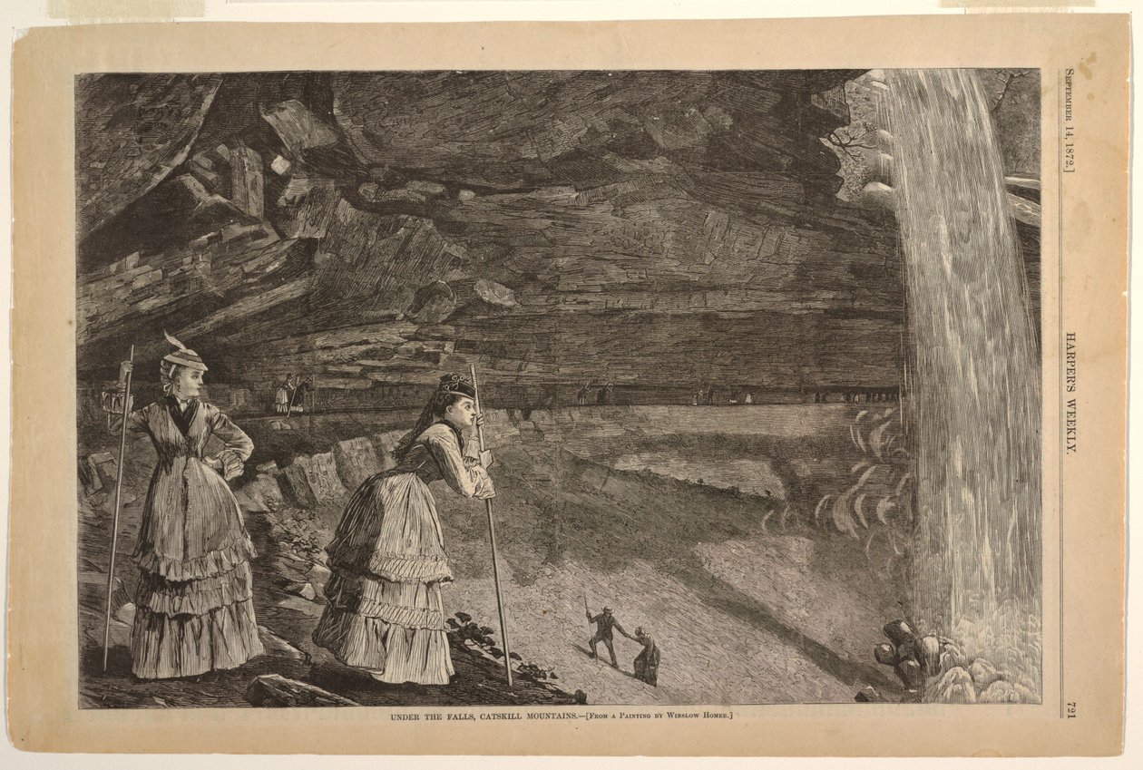 Sous les Chutes, Montagnes Catskill - after Winslow Homer