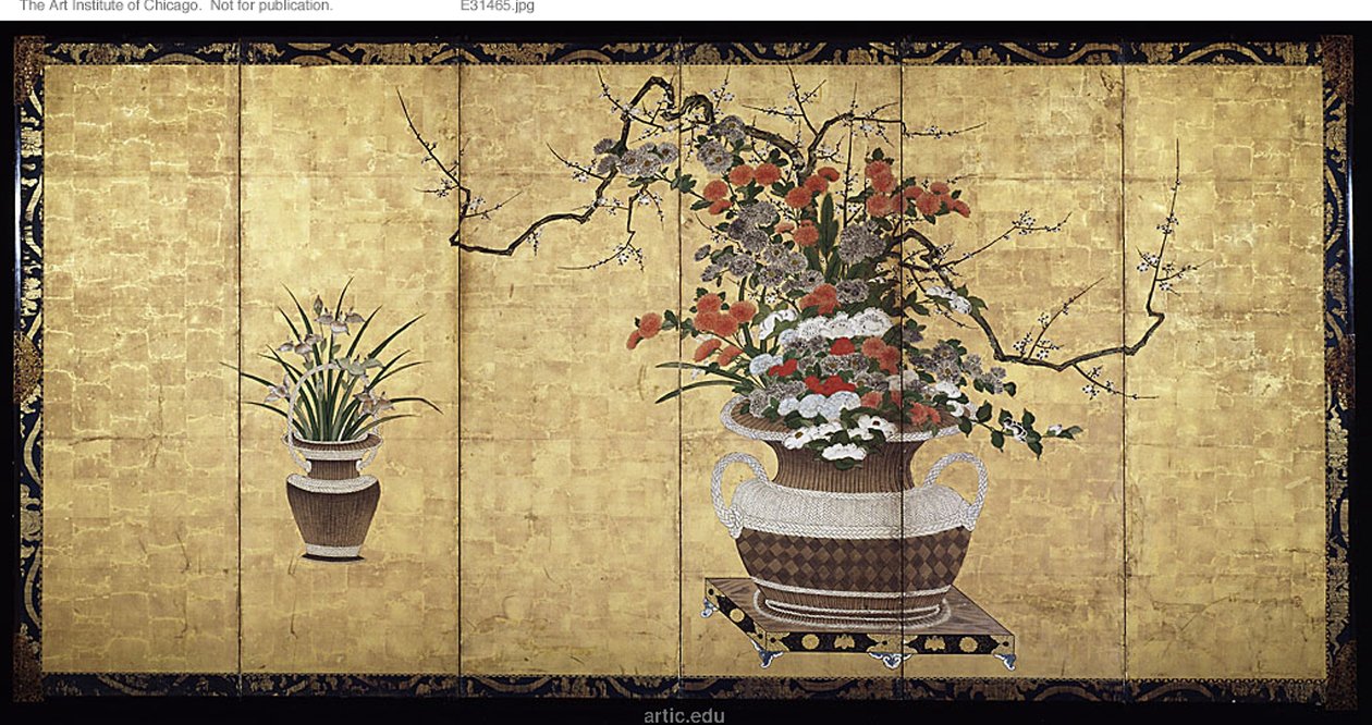 Paniers avec fleurs des quatre saisons - anonymous 