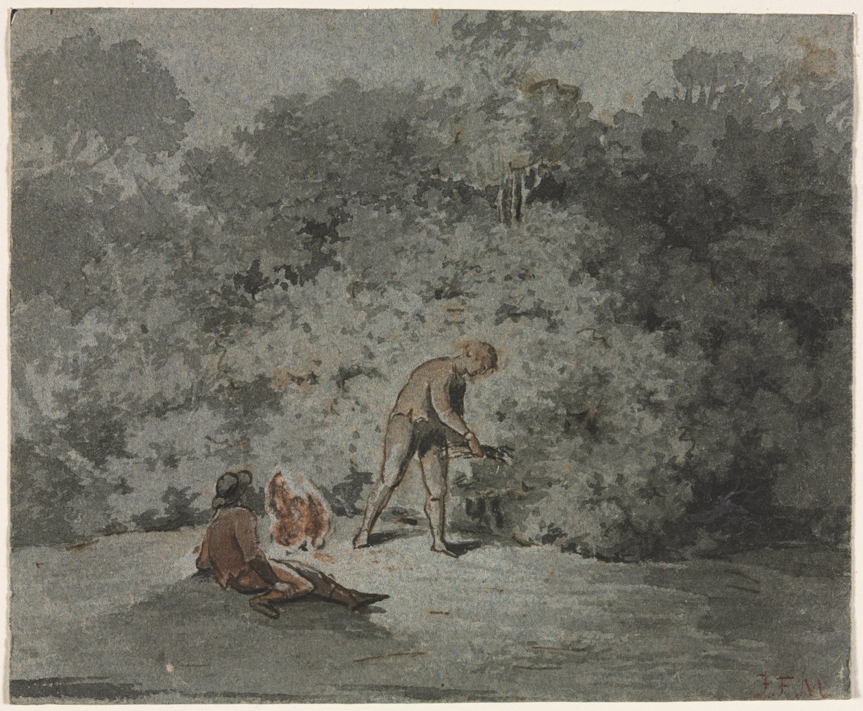 Ramasseur de brindilles (recto) - attributed to Francisque Millet