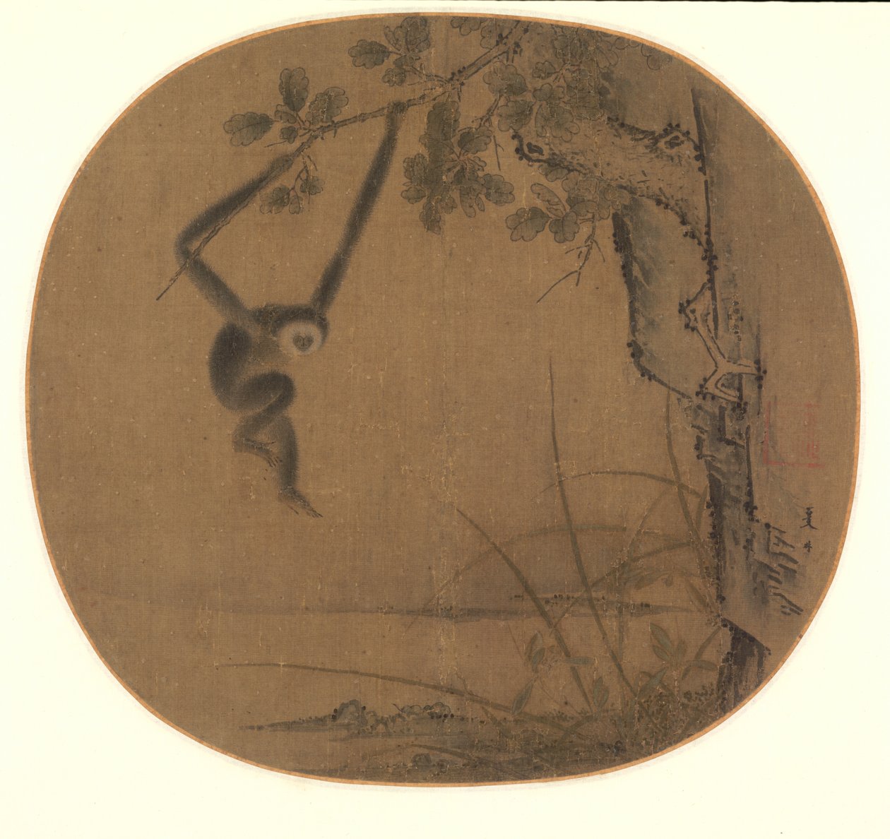 Gibbon se balançant - attributed to Xia Gui