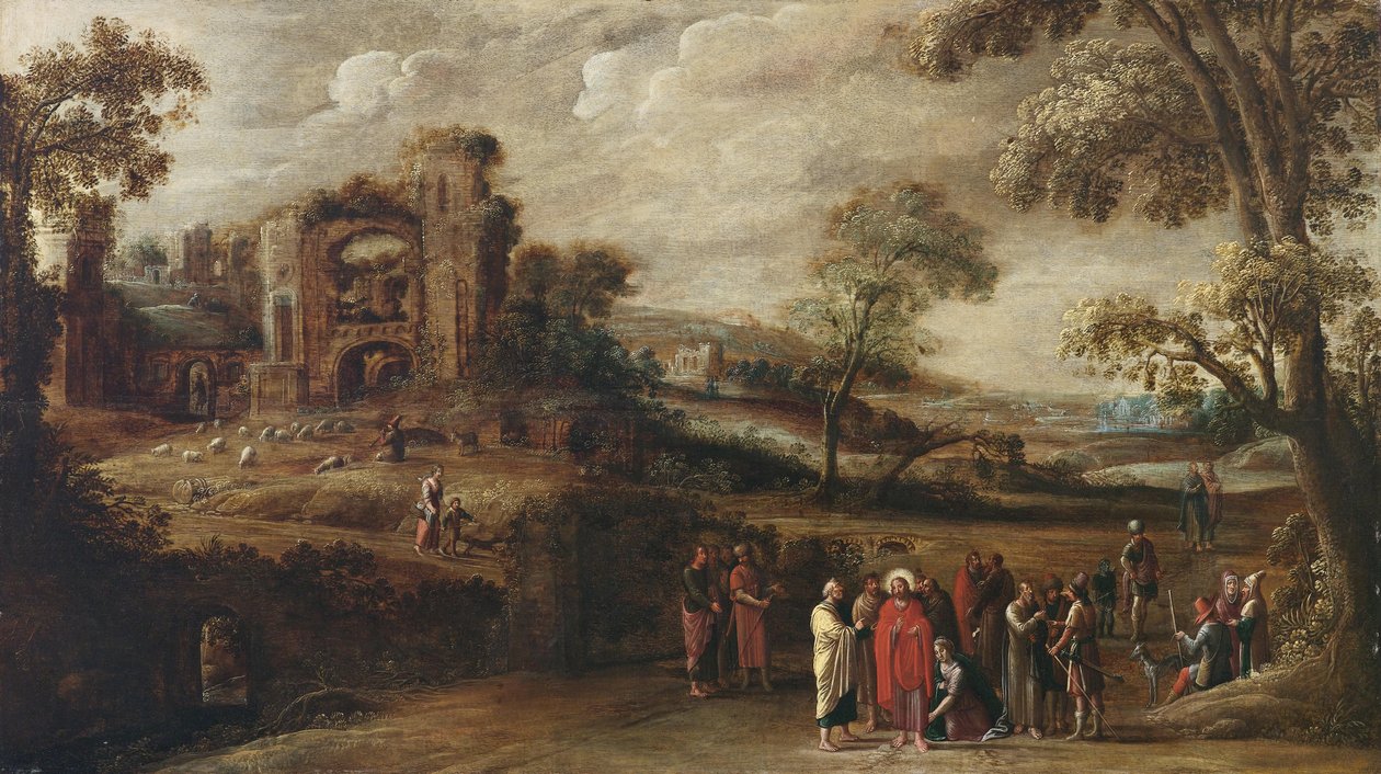 Le Christ guérit la femme hémorroïsse - circle of Simon Jordaens