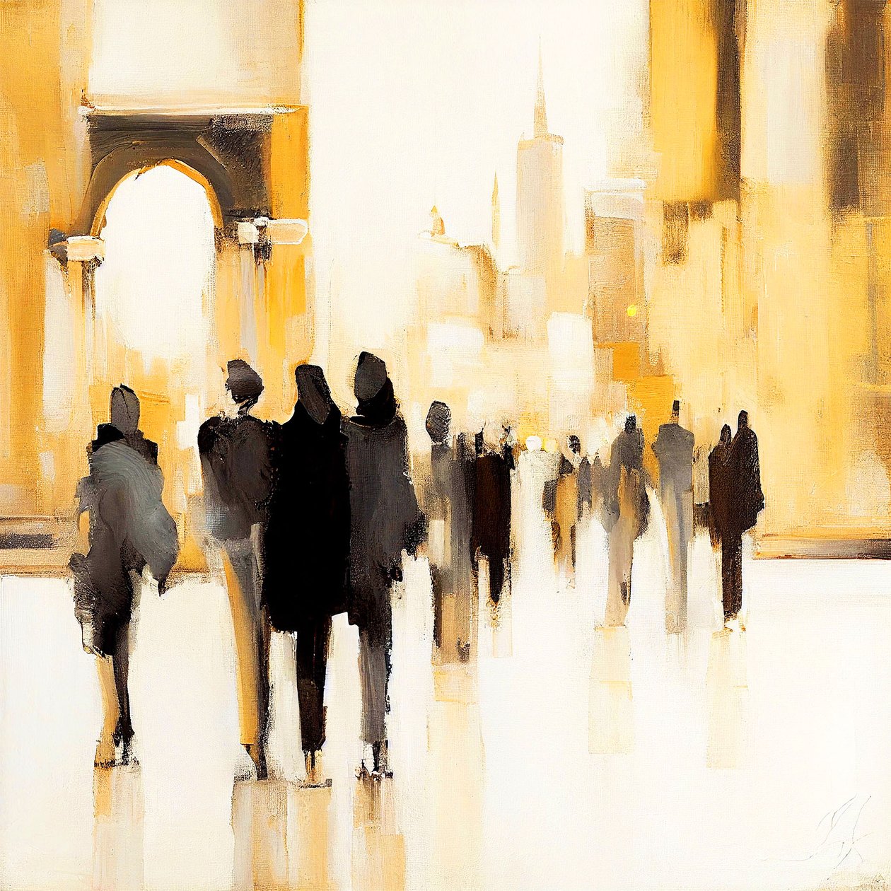 Vie urbaine : silhouette impressionniste abstraite - F. Abderrahim