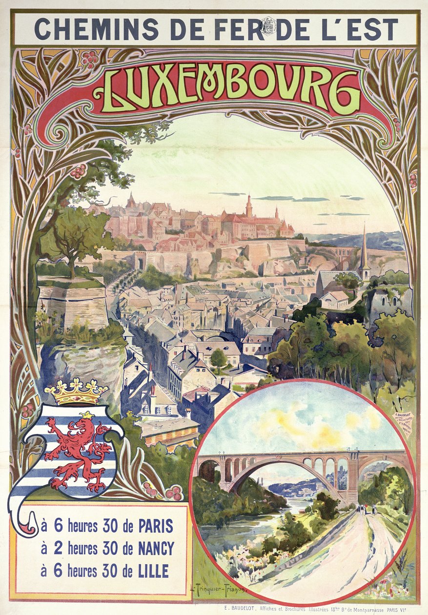 Affiche publicitaire pour le Luxembourg, vers 1900 - pseudonym of Trinquier, Louis Trinquier Trianon