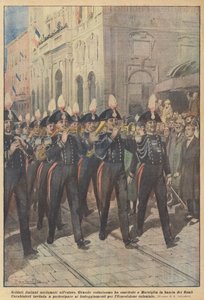 Soldats italiens acclamés à l