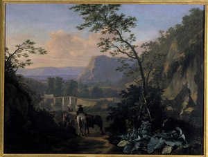 Paysage méridional avec cavalier