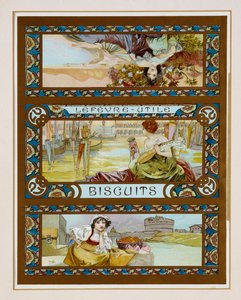 Affiche publicitaire pour les biscuits "Lefevre-Utile", c.1910