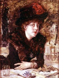 Jeune femme dans un restaurant