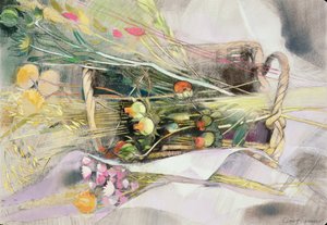 Panier de fleurs séchées
