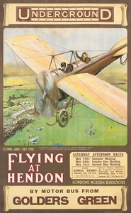 « Voler à Hendon », une affiche publicitaire, 1914