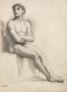 Homme assis, étude de nu, 1858