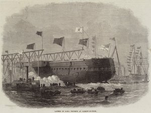 Lancement du HMS Triumph à Jarrow-on-Tyne