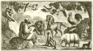 Ésope composant ses fables