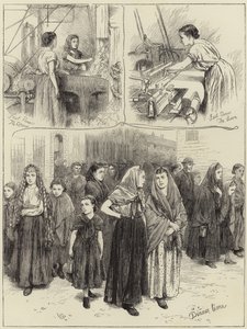 Croquis dans une usine de coton de Manchester