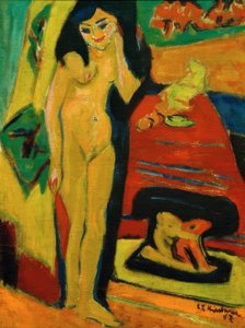 Fille nue derrière un rideau (Fränzi)