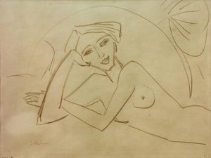 Jeune fille nue allongée