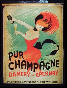 Affiche publicitaire pour Pur Champagne, de Damery, Épernay