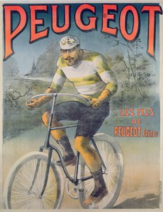 Affiche publicitaire pour les cycles Peugeot
