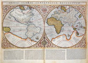 Carte du monde à double hémisphère, 1587