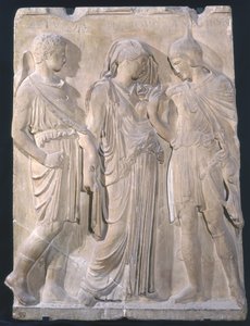 Orphée, Eurydice et Hermès (marbre)