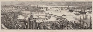 Vue aérienne du port de Portsmouth