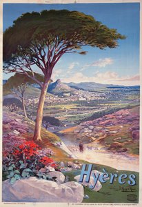 Affiche publicitaire pour Hyères, Provence