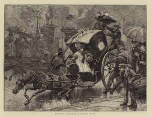 Croquis de Londres, un cheval à terre