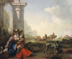 Paysans italiens parmi les ruines, c.1649-50