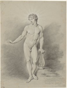 Nu masculin debout avec une lyre, comme Apollon