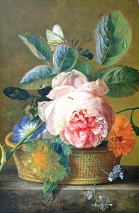 Un panier de fleurs, 1740-45