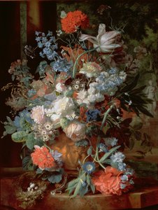Bouquet de fleurs dans un paysage