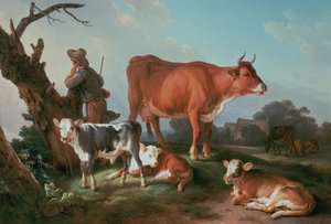 Scène pastorale avec un vacher